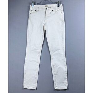 J Crew Skinny Jeans Women Size 25/28 Mid Rise Stretch Coin Pockets White